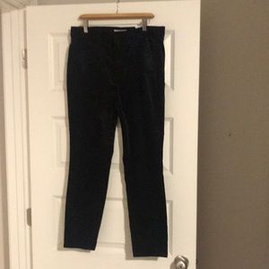 NWT Loft Skinny Slim pockets 12P Black velvet